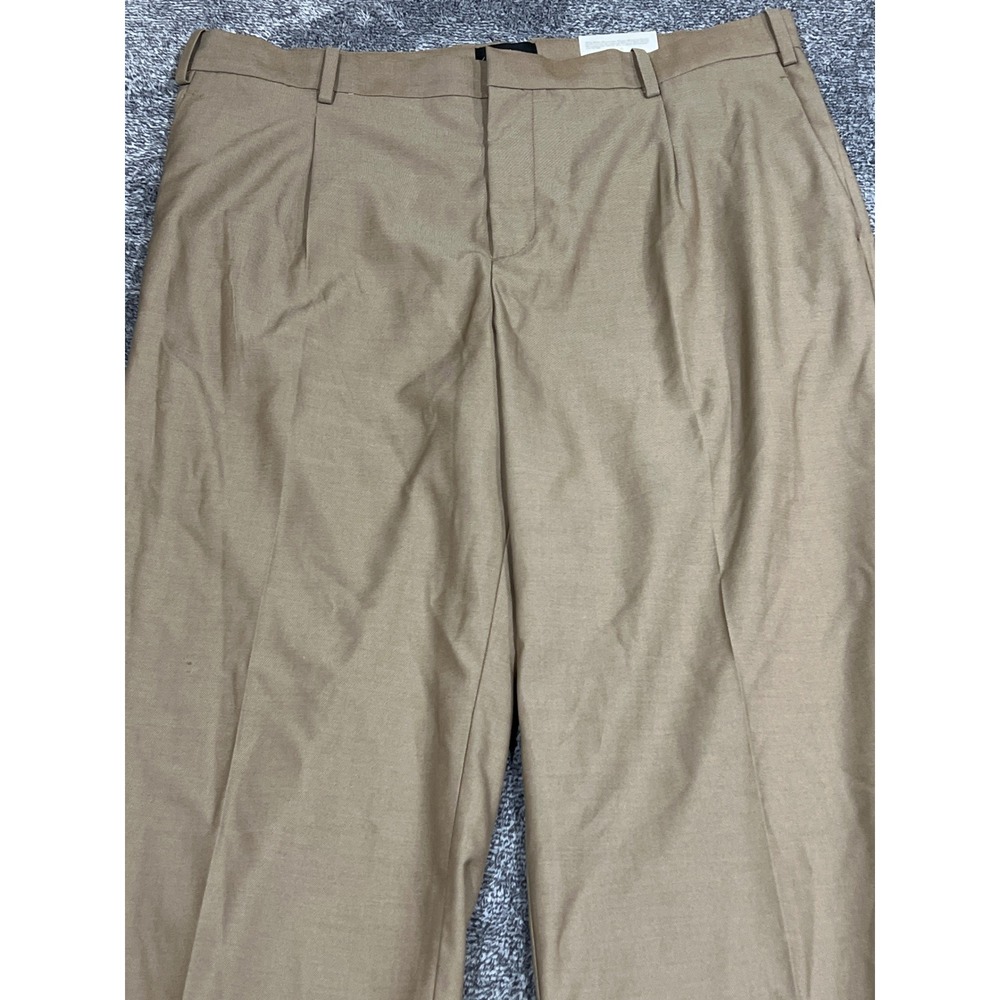 HM Loose Fit Pleated Khaki Trousers Mens US 38 Tan Wide Leg Pants NEW
